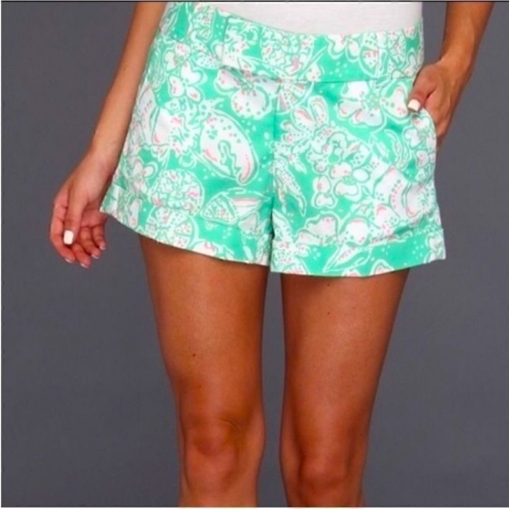 Lilly Pulitzer Barclay Green and Pink Short Women Size 0